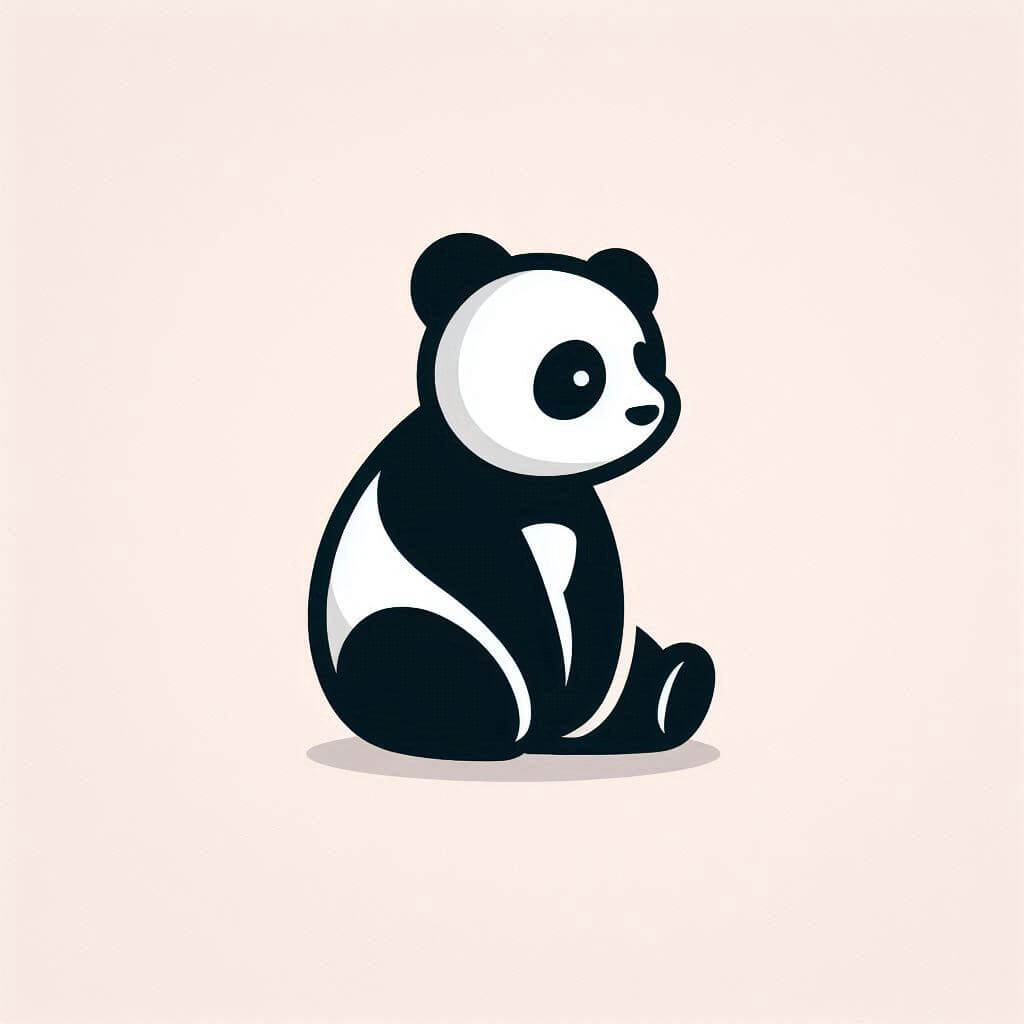 パンダの後ろ姿のロゴ
